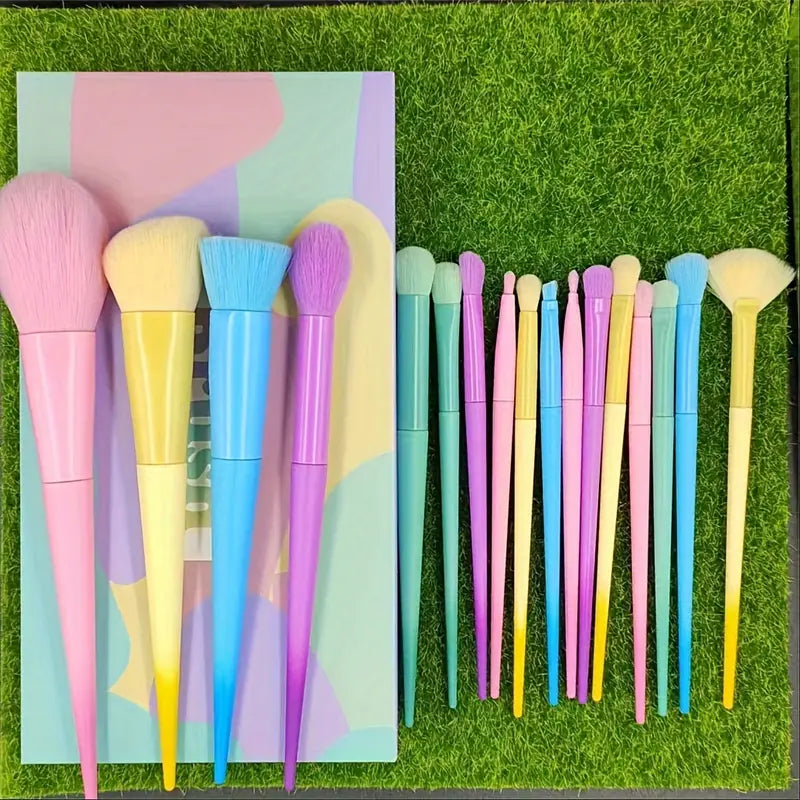 17 pcs Colorful Make-up Brush Set