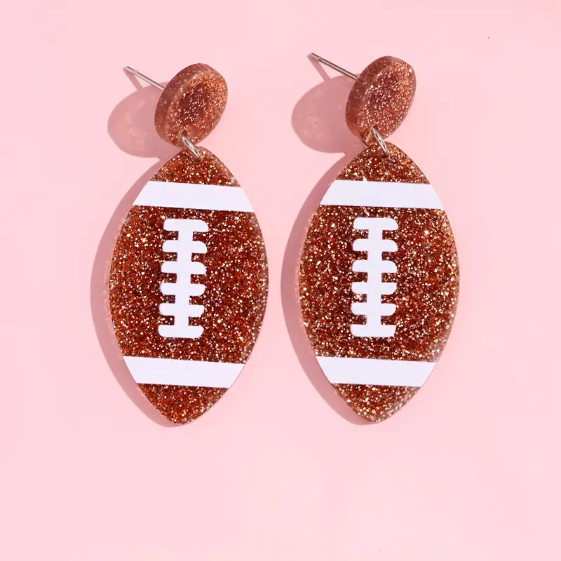 Football Glitter Earrings