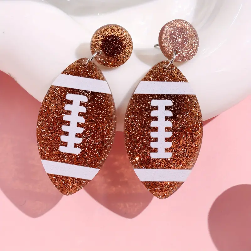 Football Glitter Earrings