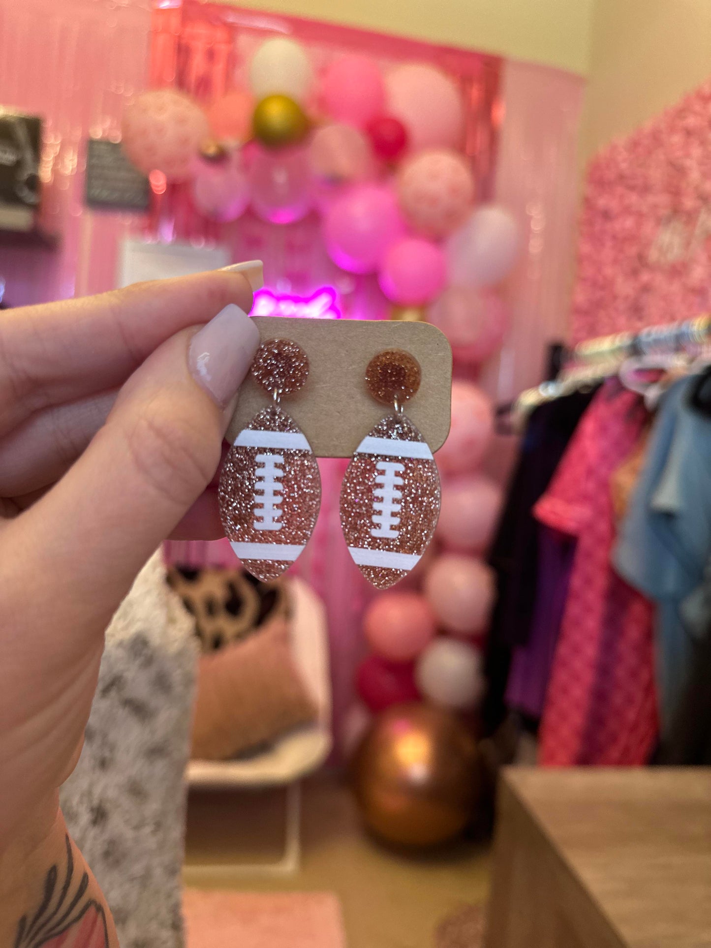 Football Glitter Earrings