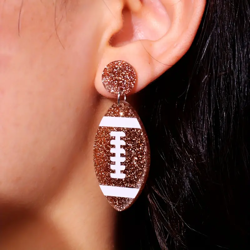 Football Glitter Earrings