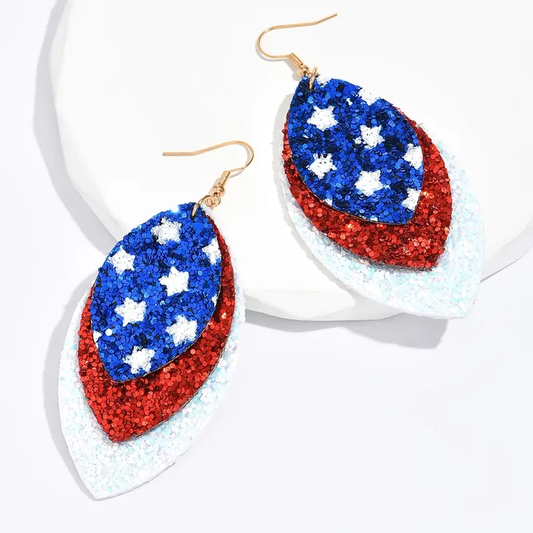 Red, white & GLITTER Earrings