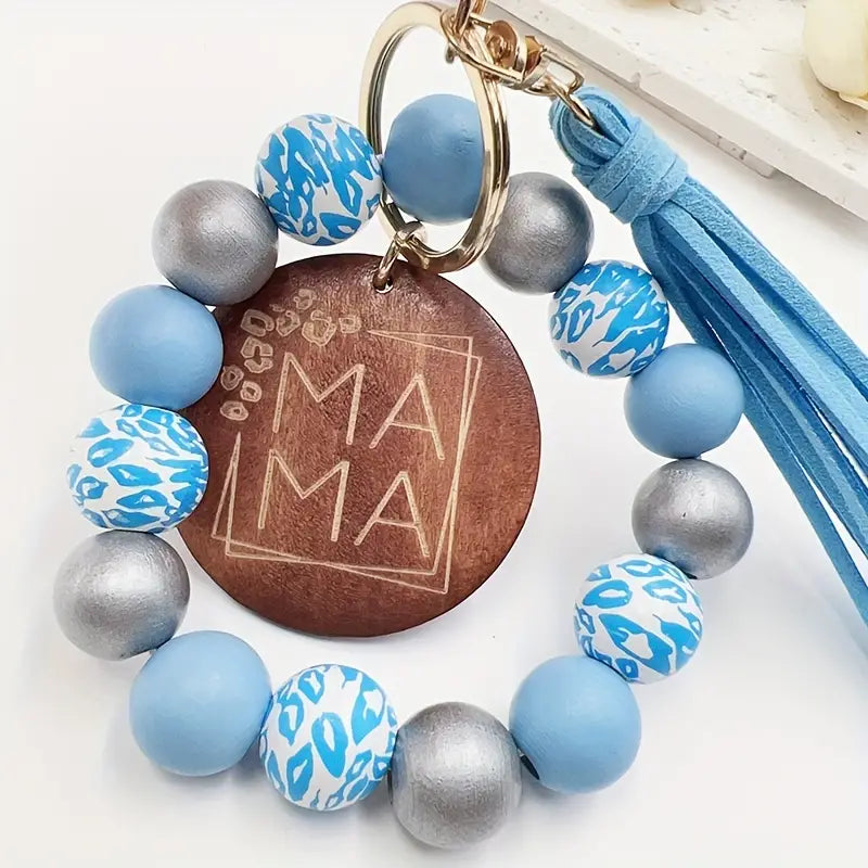 MAMA Keychain - Wooden Beads