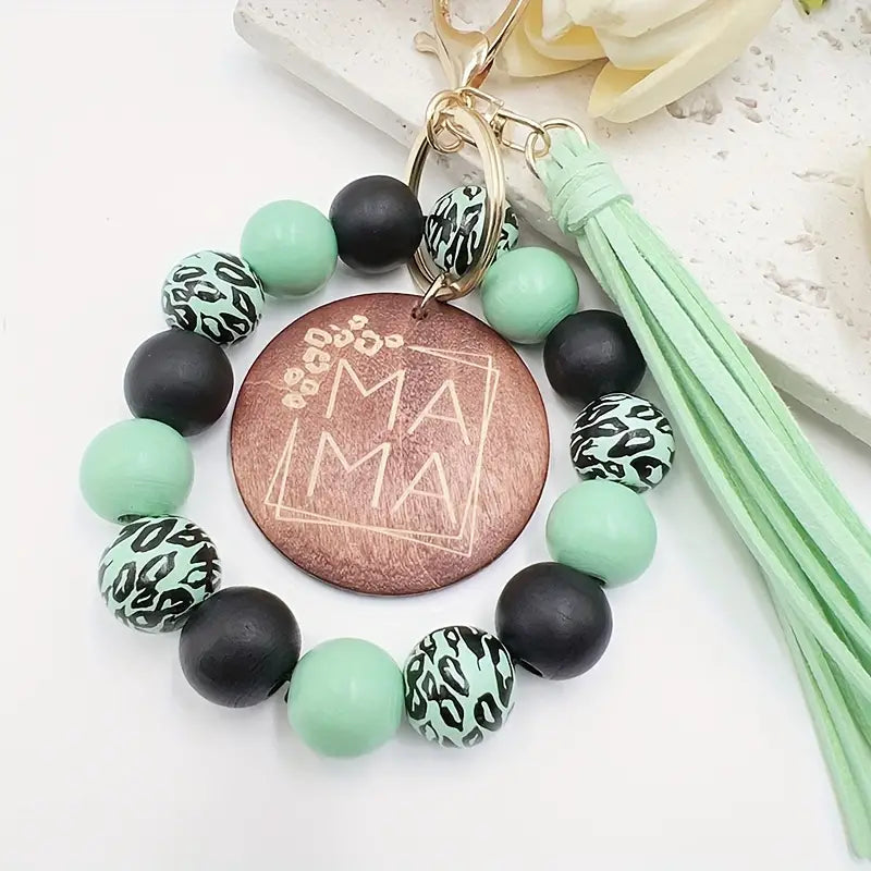 MAMA Keychain - Wooden Beads